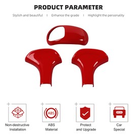 CheroCar Gear Shift Knob Cover Trim Stick Shifter Cap Cover Interior Accessories for 2014-2015 Jeep Grand Cherokee, for 2012-2014 Chrysler 300C,Red Carbon Fiber