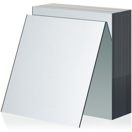 Soaoo 50 Pcs Square Glass Mirror Tiles 6 Inch Square Mirror Mosaic Mirror Panels Glass Tile Craft Mirror for DIY Crafts Projects Supplies Decoration Centerpieces Home Wall Table Ceiling Decor