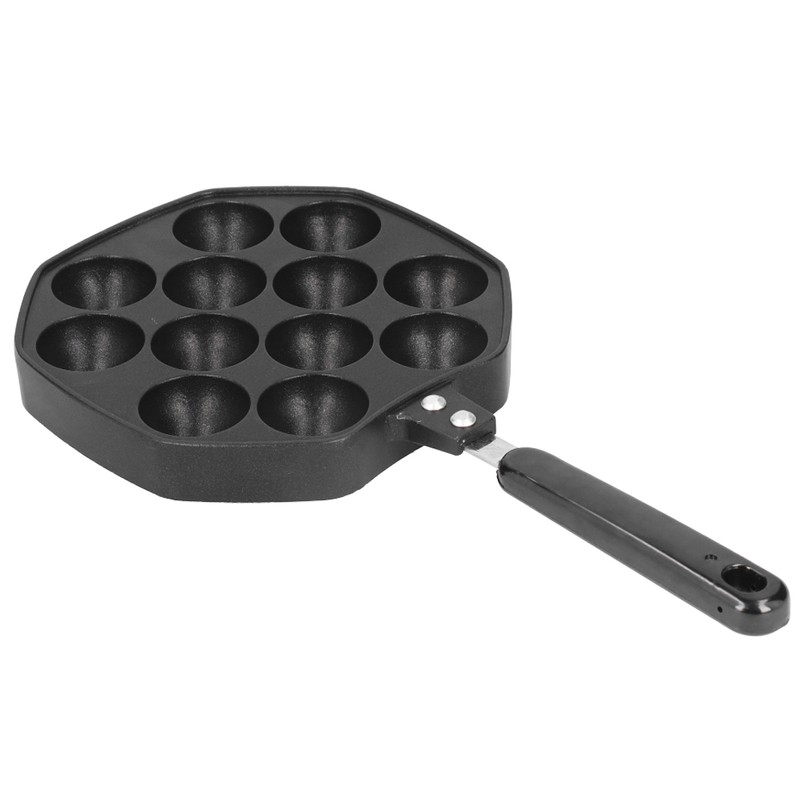12 Cavities Aluminum Takoyaki Pan Maker Octopus Balls Egg Puffs