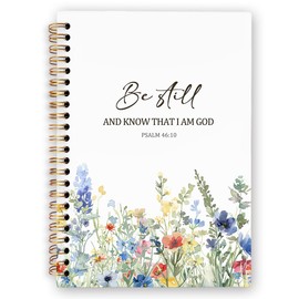 dvhdajed Christian Psalm 46:10 Spiral Notebook, Bible Floral Journaling Notebooks, Be Still and Know That I am God Scripture Spiral Journal for Women, Religious Office School Supplies Gifts, 5.5x8.3