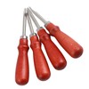 4pcs Leather Edger Professional Trimming Working Kit with Wooden Handle