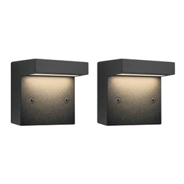 GKOLED 2-Pack Low Voltage LED Deck Lights, Landscape Step Wall Stair Railing Post Lighting with 3W Integrated LED Chips, IP65 Waterproof for Outdoor, Die-cast Aluminum, Black Powder Coated Finish