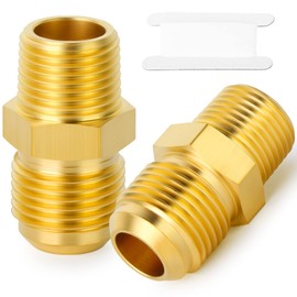 Taisher Brass 2PCS 3/8 Inch Flare x 3/8 Inch MNPT Flared Half Union, Metals Brass Tube Fitting