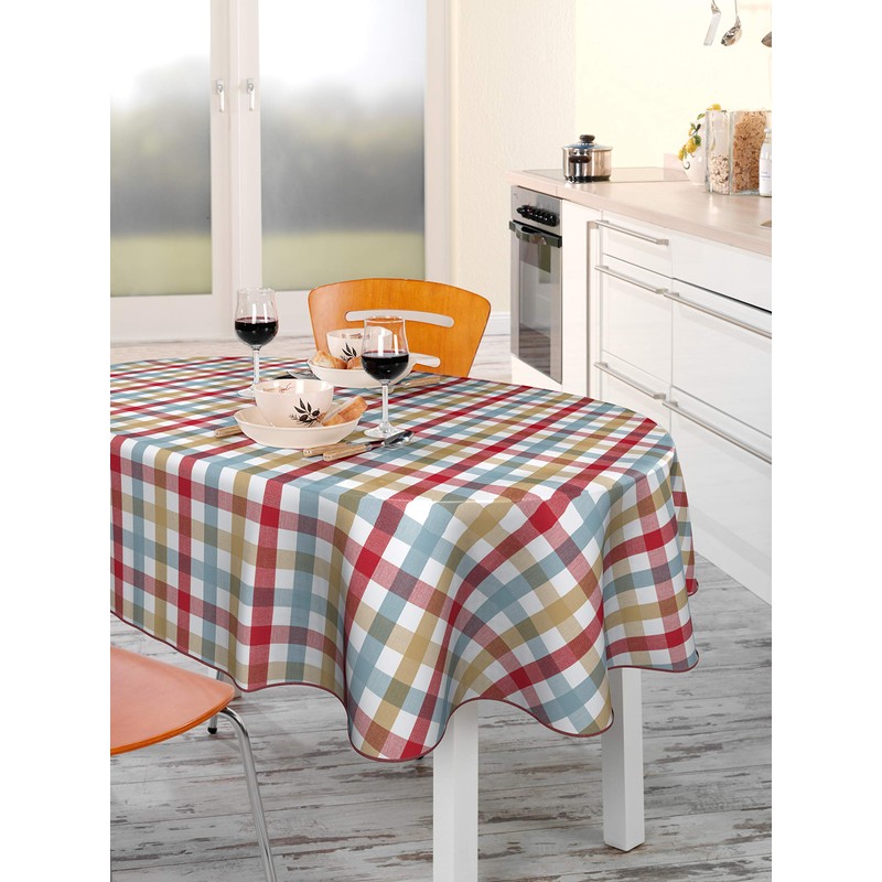 BEAUTEX Oilcloth Tablecloth Wipe Clean Non-Slip with Piping Band Square
