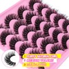 Yawamica False Lashes Wispy 16mm Mink Lashes Pack 12 Pairs