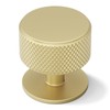 goldenwarm 5 Pack Gold Drawer Knobs, Knurled Round Gold Knobs,