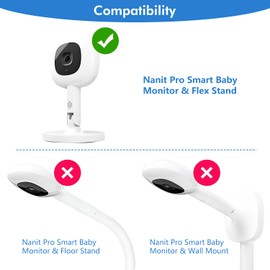 Baby Monitor Mount Compatible with Nanit Pro Smart Baby Monitor & Flex Stand, Flexible Baby Camera Mount for Crib Nursery, Attach Wherever You Want Without Tools or Wall Damage