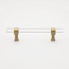 GlideRite 3.75-inch Clear Acrylic Cabinet Pulls Satin Gold Gold Finish