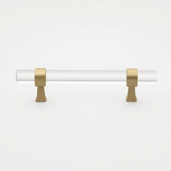 GlideRite 3.75-inch Clear Acrylic Cabinet Pulls Satin Gold Gold Finish