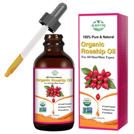 MMPANG Rosehip Seed Oil for Face (2 oz/60 ml) USDA Certified Organic 100% Pure Natural Cold Pressed Unrefined Rosehip Oil for Skin Anti-Aging, Scar, Hair Moisturizer, Gua Sha Massage, Nails
