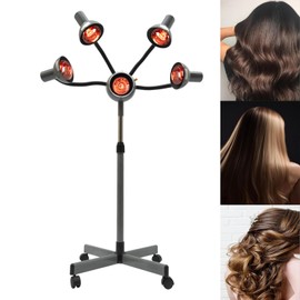 5 Head Infrared Heat Lamp, Hair Salon Hair Heating Light with Functions of Blowing, Perming, Oiling, Styling, Head Care, Flexible Arms Infrared Lamp Infrared Light Hairdressing Processor Machine