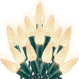 Dazzle Bright C6 Christmas String Lights, 200 LED 66 FT Waterproof Connectable String Lights with Timer, 8 Modes Christmas Lights for Indoor Outdoor Home Garden Yard Xmas Tree Decoration (Warm White)