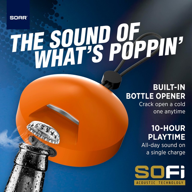 SOAR Collegiate Bluetooth Bottle Opener Speaker, Miami Hurricanes