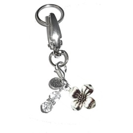 Charm Key Chain Ring, Women's Purse or Necklace Charm, Comes in a Gift Box! (Flower) [Office Product]