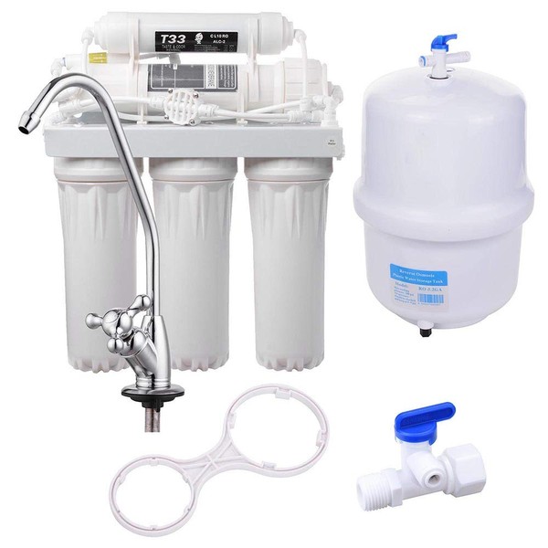 Yescom Water Filter System Reverse Osmosis 5 Stage 100 GPD for Home Drinking Filtration