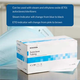 McKesson Autoclave Tubing - Medical Tool Sterilization Tube, Color Changing Steam Indicator, 6 in x 100 ft, 1 Count