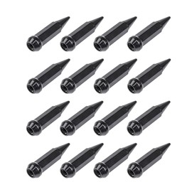 Open Trail Spike Tapered Lug Nut (16pk) 12mm x 1.50mm Thread Pitch Black Compatible With Polaris RANGER RZR XP 1000 TRAILS AND ROCKS Edit. 2018-2022