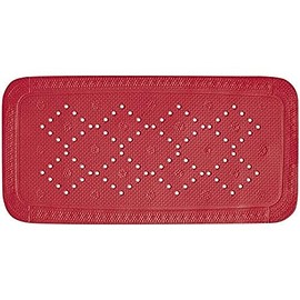 Spirella Duschmatte Badematte Badewannenmatte Badewanneneinlage antibakteriell rutschfest mit Saugnäpfen - Alaska Rot - ca. 36 x 91 cm