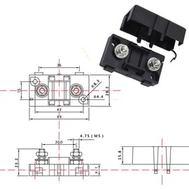 MIDI Fuse Kit – Includes 4X Fuse Holders with Inspection Windows + 6 MIDI Fuses (2X 40A, 2X 70A, 2X 100A) – High-Current Automotive & Solar Fuse Set for 12V/24V DC Systems (4070100 Window)