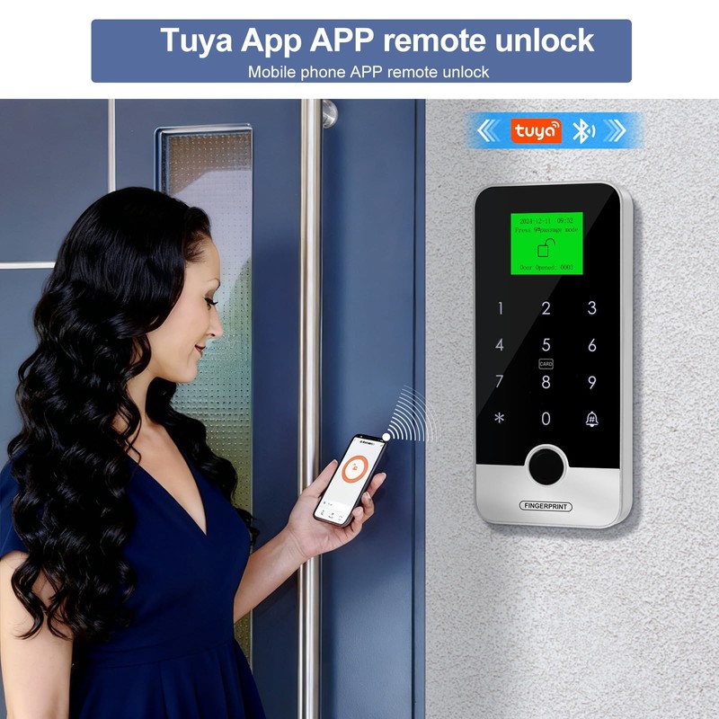 AccessShield Waterproof Smart Home Security Systems Fingerprint,Password,Tuya Remote Unlock,IC Keychain