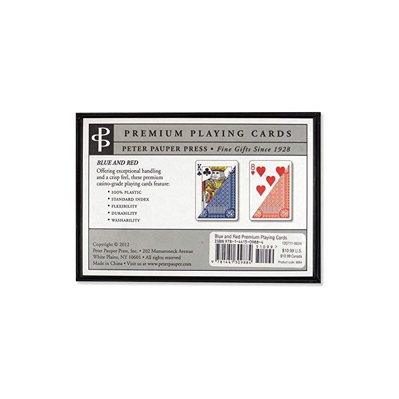 Peter Pauper Press 100% plástico Paquete económico de Cartas (4