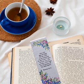 Fabric Bible Bookmark with Bonus Tassel Bookmark - Bulk Pack of 4 - Romans 15:13: May The God of Hope Fill You Bible Book Markers - Christian Bookmarks for Women - Religious Bookmarks