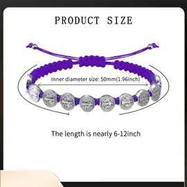 MESARCH 6 Pieces Religious Protection Bracelet Catholic Virgen De Guadalupe San Benito Jesus Cross Bracelet Adjustable Handmade Braided Nylon Rope Friendship Bracelet for Women Men, Large, Nylon, zinc