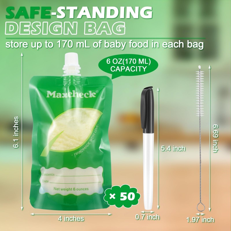 Maxcheck Maxcheck 28 Pcs Refillable Baby Food Pouches Maker Set