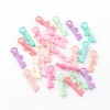 The Slippery Pearl 10 Skeleton Key Charms Assorted Lot Miniature Acrylic Findings Rainbow Pastel