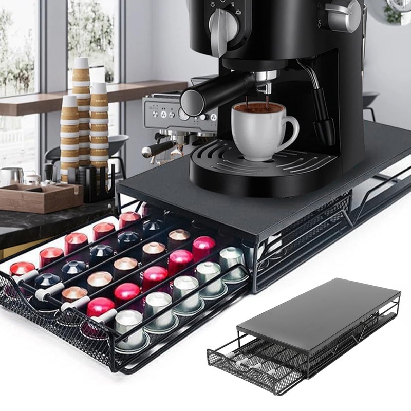 Coffee Pod Holder Storage Drawer, Compatible with Nespress-o Coffee Pods