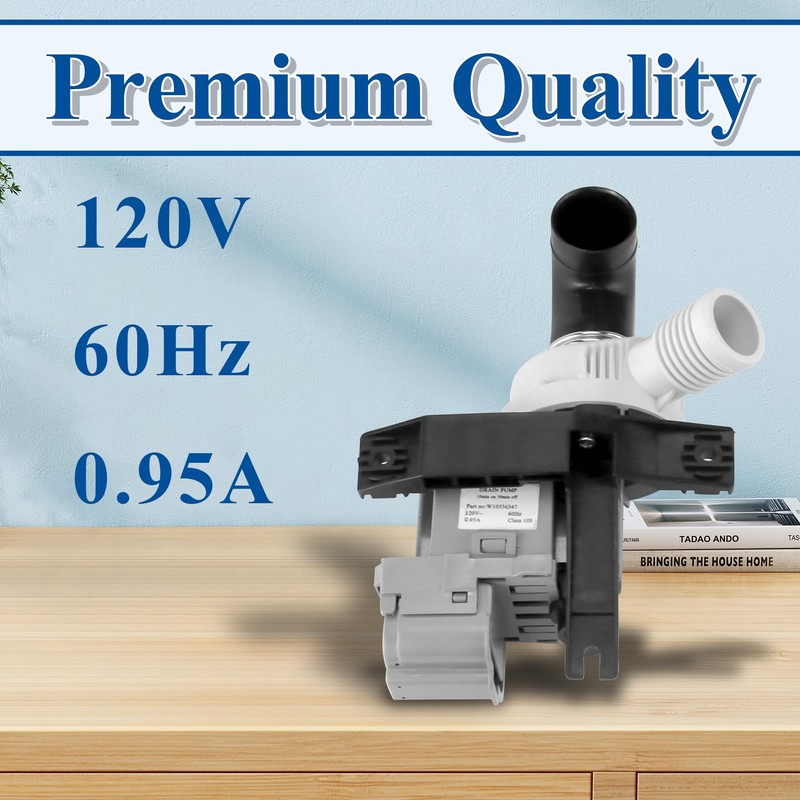 [2025 Upgraded]W10536347 Washer Drain Pump Assembly, Exact for Whirl.pool Cabrio,