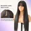 Glueless Wear and Go Straight Wigs with Bangs 6x4 Lace