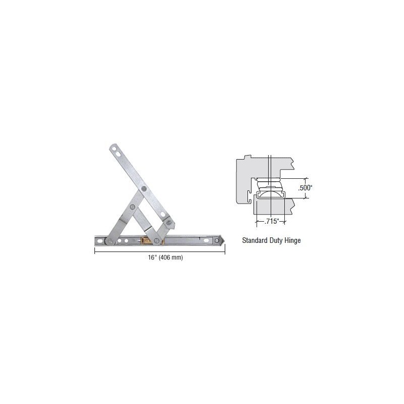 Truth EP28015 16" Standard Duty 4-Bar Stainless Steel Window Hinge