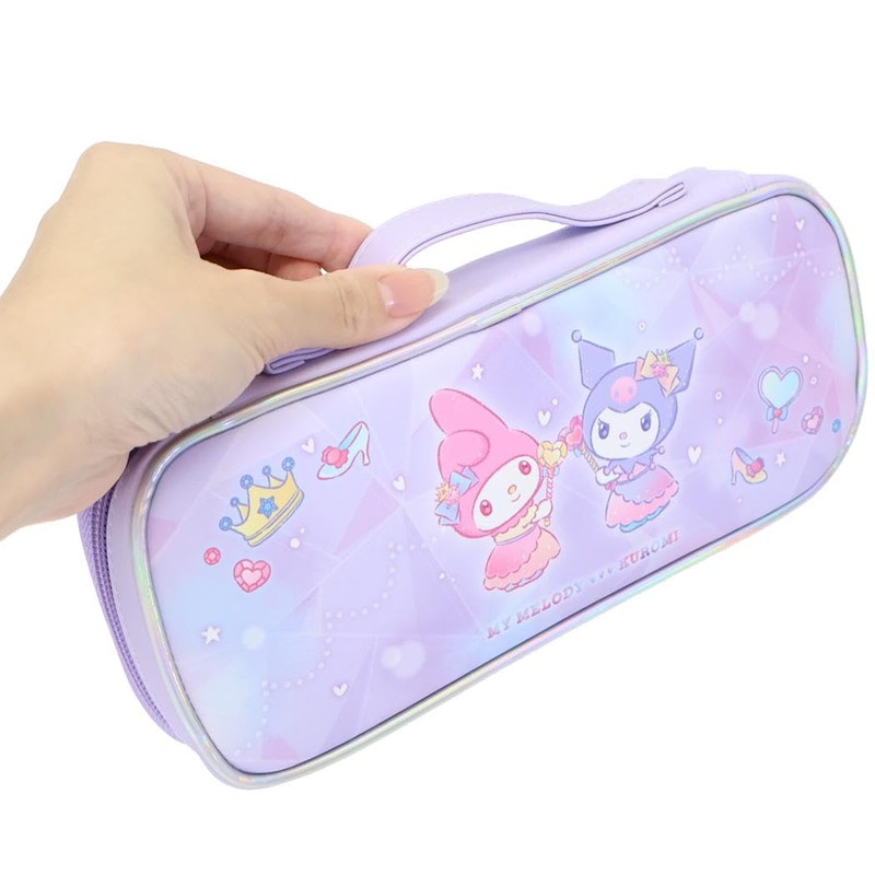 Sanrio My Melody Chrome Round Zipper Pencil Case Glitter Dress