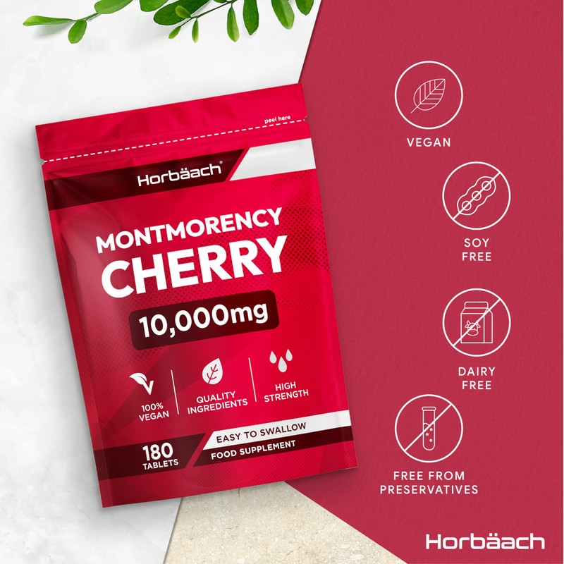 Montmorency Cherry Tablets 10000mg | 180 Tart Cherry Active Pills
