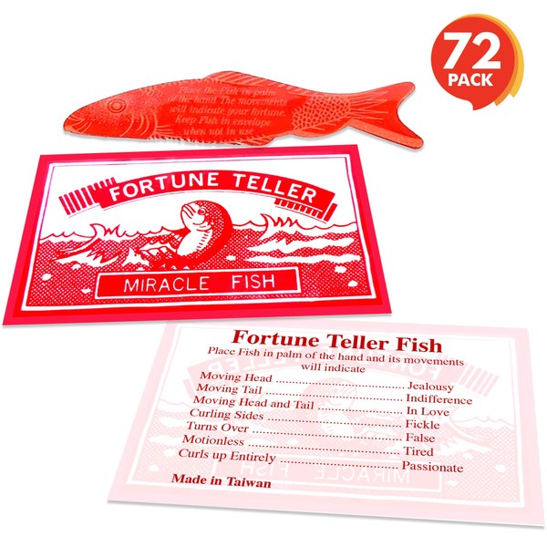 ArtCreativity Large 3.5 Inch Mood Fortune Teller Fish - Set of 72 - Cool Novelty Toy for Kids and Adults - Fun Science Learning Aid - Unique, Christmas Party Cracker Toy, Birthday Party Favor