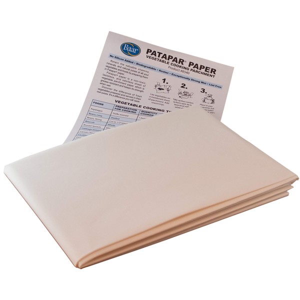 Patapar Paper, Vegetable Cooking Parchment - 24"x24", 6 Reusable Sheets