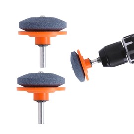 WISEPRO 2Pcs Lawn Mower Blade Sharpener, Heavy-Duty Universal Tool Sharpener for Rotary Lawn Mowers Spades,Hoes,Lawn Edgers Tool Garden Tools ＆ Compatible with Power Drill Hand Drill