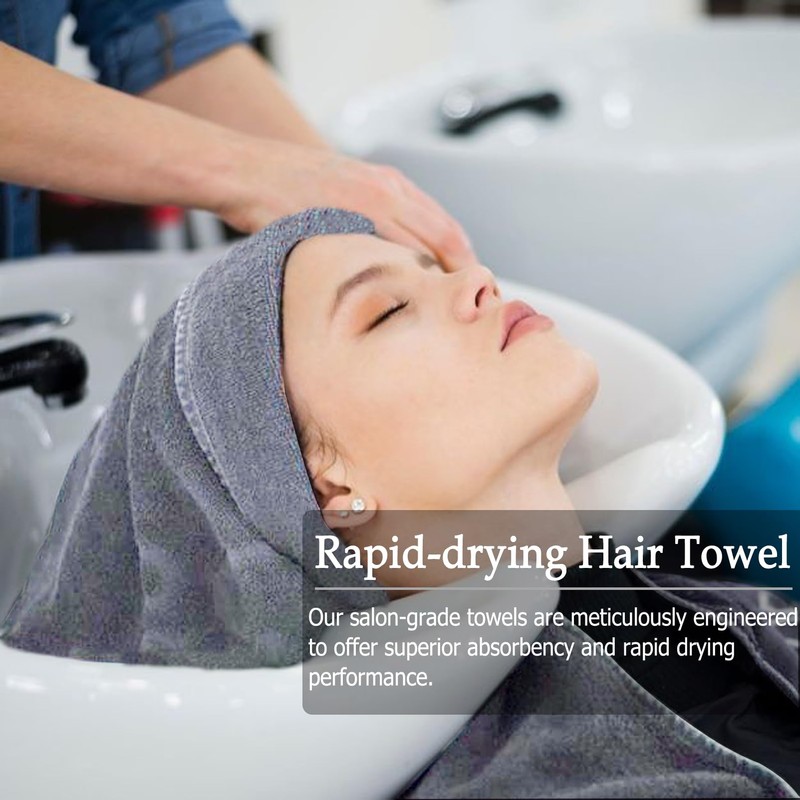 Puomue Grey Salon Towels, Super Soft and Absorbent Microfiber Hair