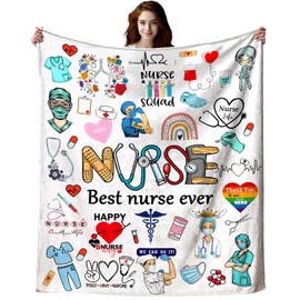 EYENORA Nurse Blanket Nurse Practitioner Gifts Throw Blanket Nursing Student Graduation Nurse Week Day Gifts for Couch Sofa Bed Chair 50"X40"