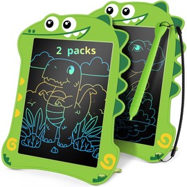 FunMission 8.5" LCD Dinosaur Writing Tablet for Kids (2 Pack) - Toddler Travel Drawing Pad, Educational Birthday/Christmas Gift for 3-6 Year Old Boys Girls, Mess-Free Eye-Safe Toy