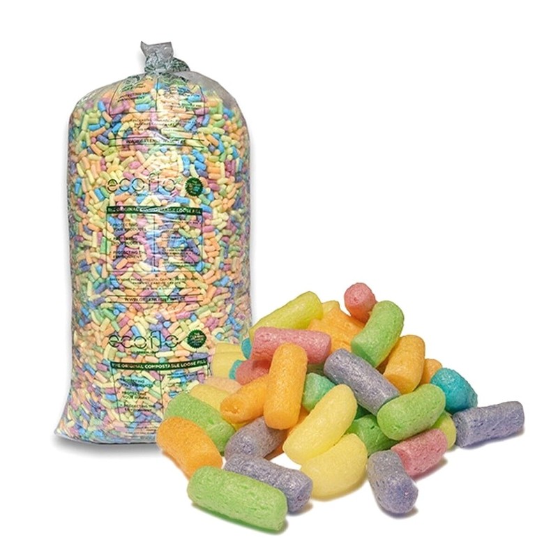 Biodegradable MULTI COLOURED Loose Fill PACKING PEANUTS Protective Void Filler