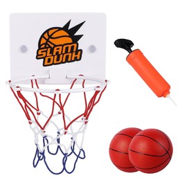 4 Pcs Mini Basketball, Basketball Set Includes Indoor Basketball Hoop Sucker Small Basketball and Pump Mini Basketball Hoop for Kids Boys Girls Desktop Bathroom Game Favors