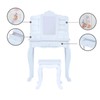 Teamson Kids White Wooden Vanity Table and Stool Set for