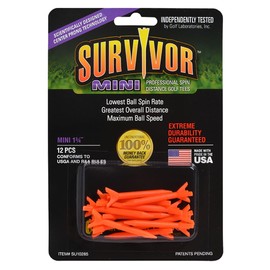 Greenkeepers 1 3/4" Survivor Mini Performance Golf Tee orange