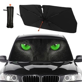 Socira Cat Eye Car Windshield Sunshade Umbrella Foldable Car Umbrella Sun Shade Cover Car Sunshade Front Window Cover Car Accessories Interior Blocks Uv Rays Keeps Car Cool (57" X 30")