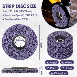 Landhoow 20 Pcs Strip Discs Rust Remover Wheel 4-1/2'' x 7/8'' Stripping Wheel Paint Disc Abrasive for Rust Oxidation Welds Metal and Wood Angle Grinder