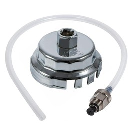 VISVIC Oil Filter Wrench and Drain Tool Set Fit for Toyota, Lexus, Scion 2.0L - 5.7L Engines with Cartridge Style Oil Filter System, 64mm 4 Slots Oil Filter Removal Tool, 901-L-QP-032+QP-465