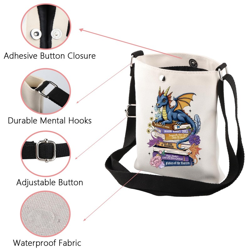 WSNANG FW Fantasy Dark Romance Book Inspired Messenger Bag Dragon
