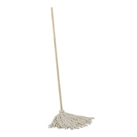 Boardwalk BWKCD50024S 50 in. Wood Handle No. 24 Cotton Deck Mop - White (6/Carton)